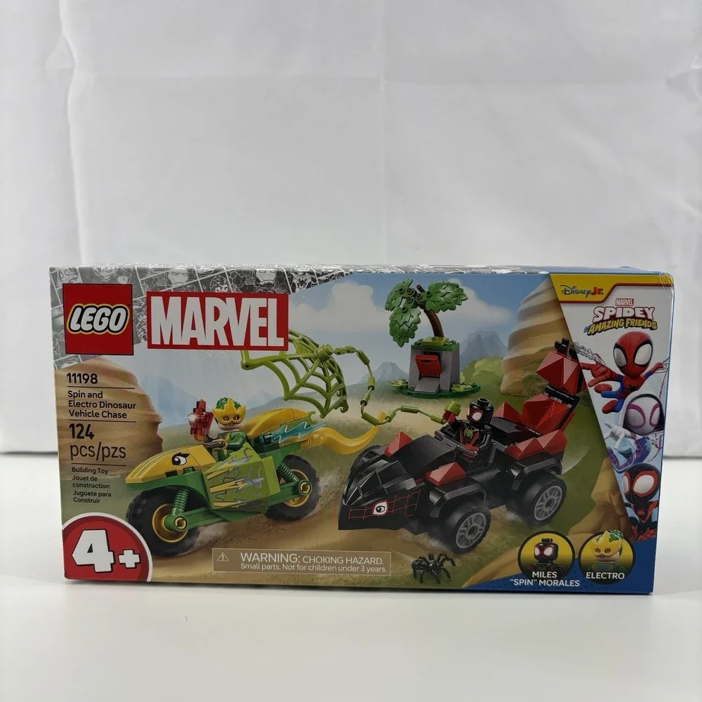 Lot Of 2 LEGO Spider-Man: Spin and Electro‎ Dinosaur Vehicle Chase Set #11198